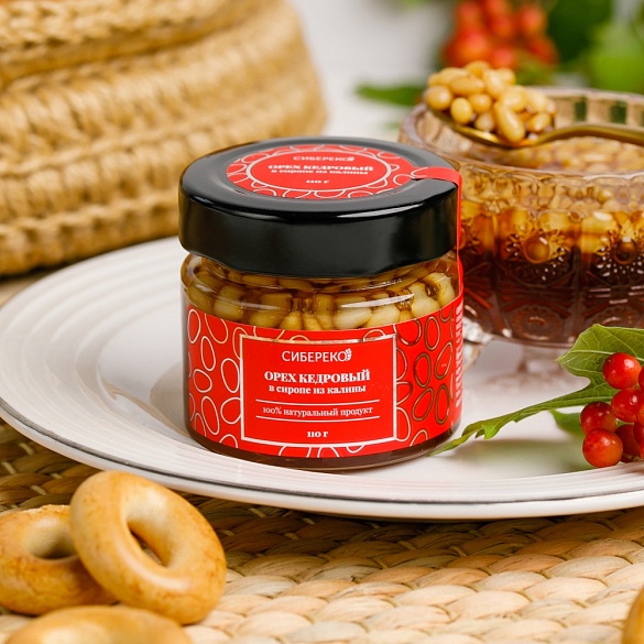 Ядро кедрового ореха в сиропе из калины 110 гр 