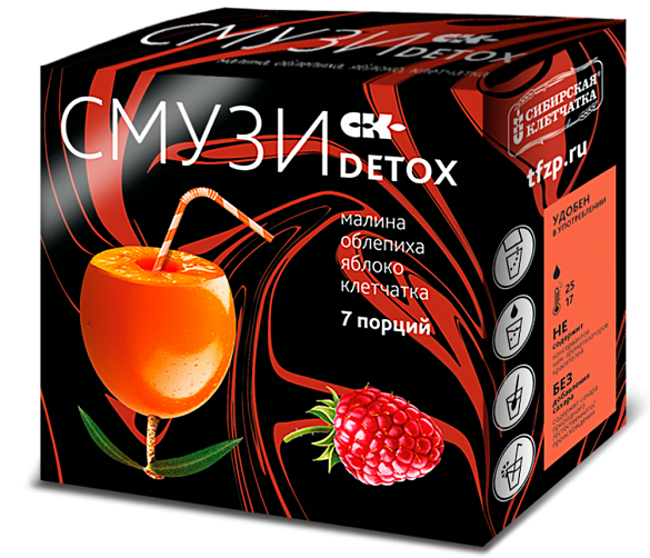 "СМУЗИ СК" "DETOX" малина, облепиха, яблоко