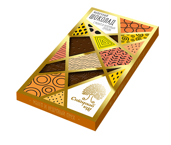 Молочный шоколад с манго и кедровым орехом 100гр