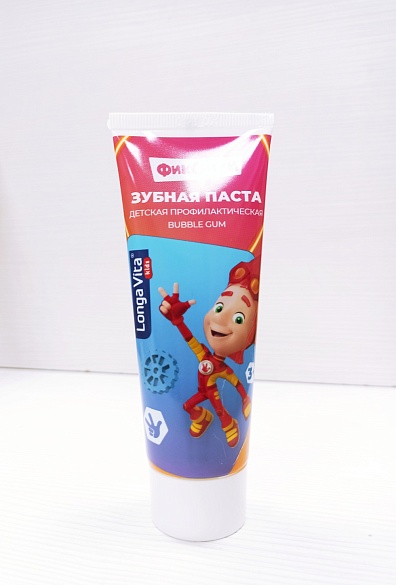  Детская зубная паста-гель Longa Vita для детей от 3-х лет серии Фиксики Bubble Gum