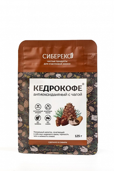 Кедрокофе Антиоксидантный с чагой 125 гр пакет Apic