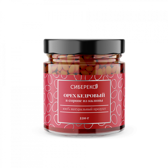 Ядро кедрового ореха в сиропе из калины 220 гр 