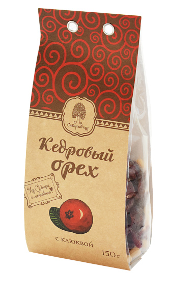 Смесь Ядра кедрового ореха и цукатов из ягод клюквы 