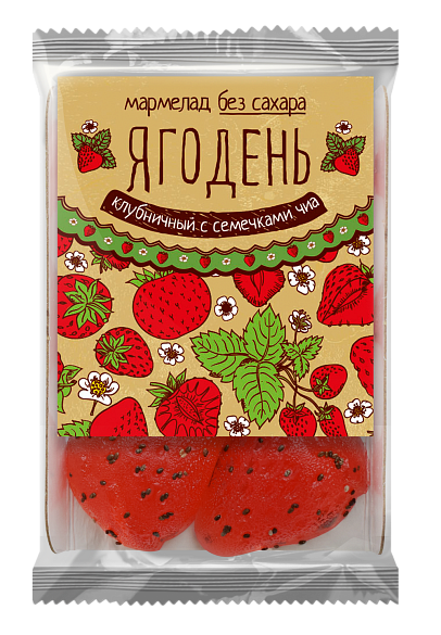 Мармелад Ягодень Клубничный с семечками чиа
