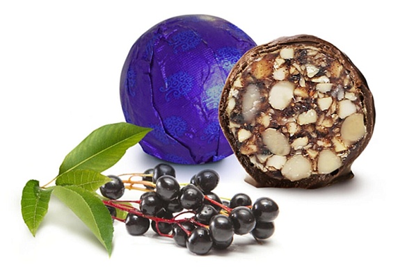 Кедровый грильяж с черемухой 1000 гр в шоколадной глазури