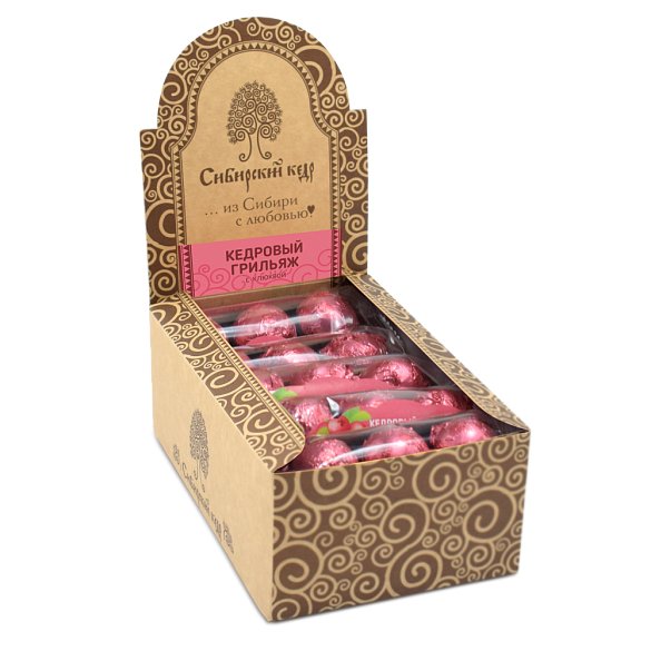 Кедровый грильяж клюква в шоколадной глазури 400 гр шоу бокс