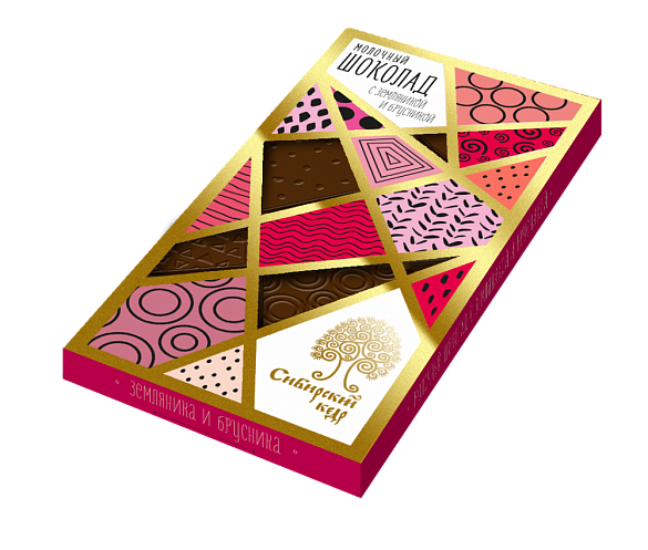 Молочный шоколад с земляникой и брусникой 