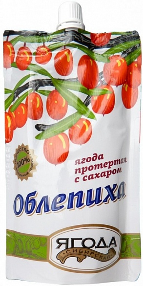 Облепиха протёртая с сахаром САВА 0,25 кг