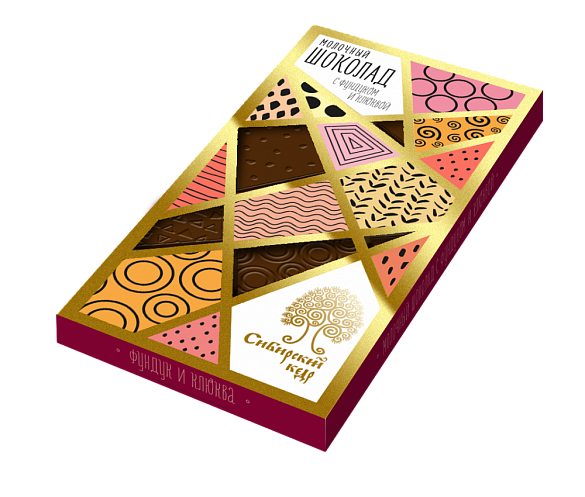 Молочный шоколад с фундуком и клюквой 