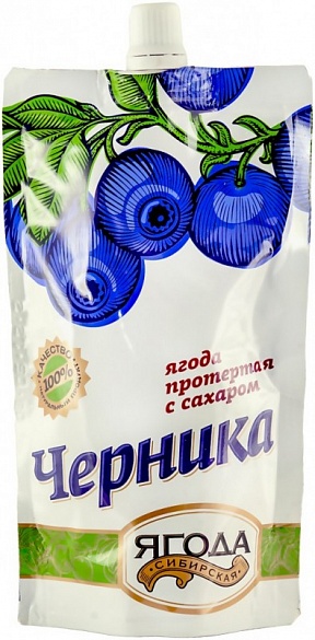 Черника протёртая с сахаром САВА 0,28 кг