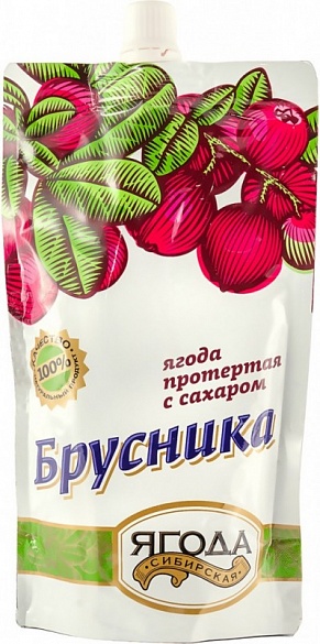 Брусника протёртая с сахаром САВА 0,28 кг