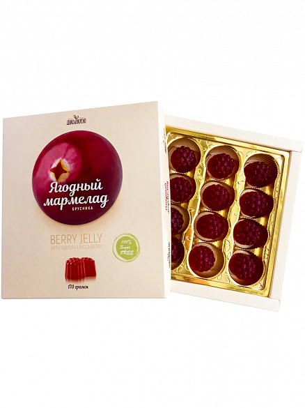 Мармелад Брусничный без сахара, 170 гр 