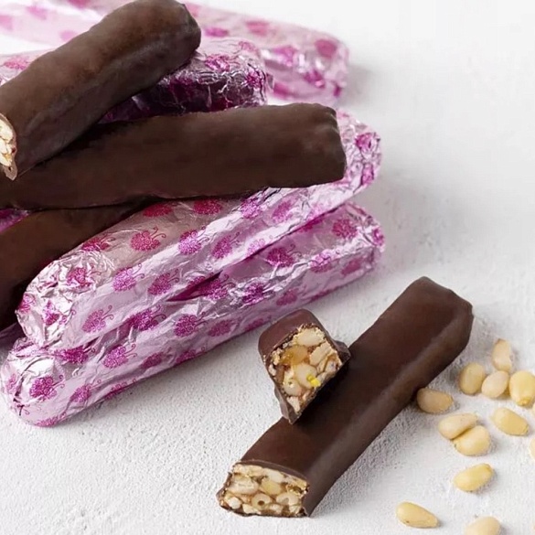 Кедровые палочки  с малиной 1000 гр в шоколадной глазури